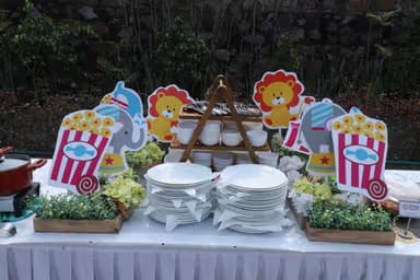 Kids party buffet with creative food presentation in Delhi NCR