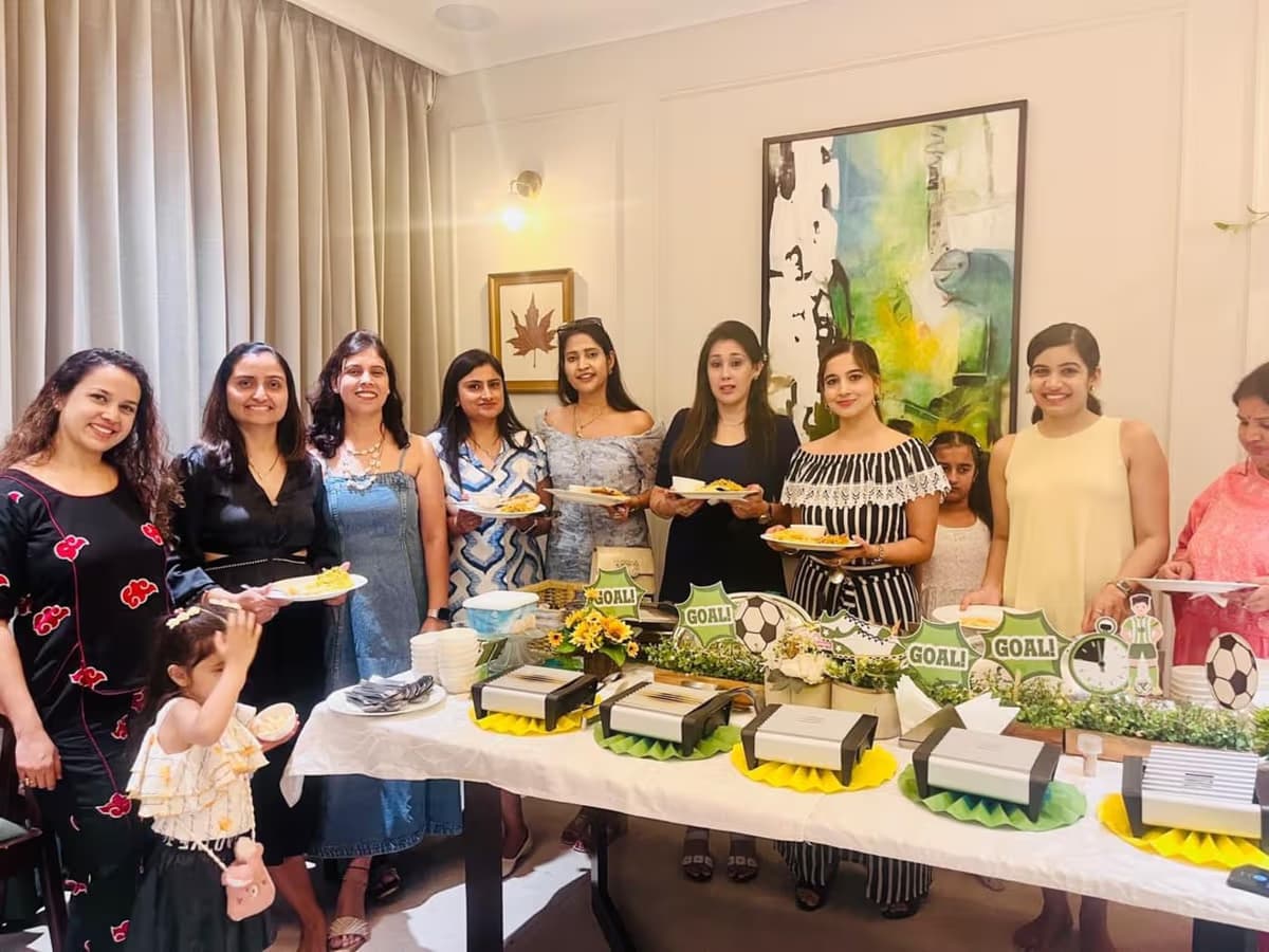 Happy clients enjoying kids party catering by Little Jalebis